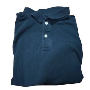 Wonder Nation boy 14/16 collared short sleeve polo shirt navy blue with 2 button